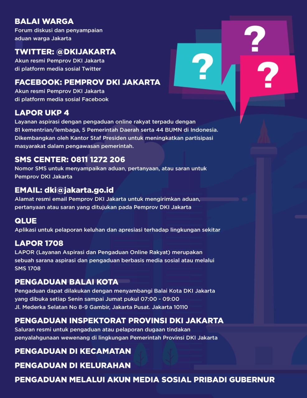 Kanal Pengaduan Resmi