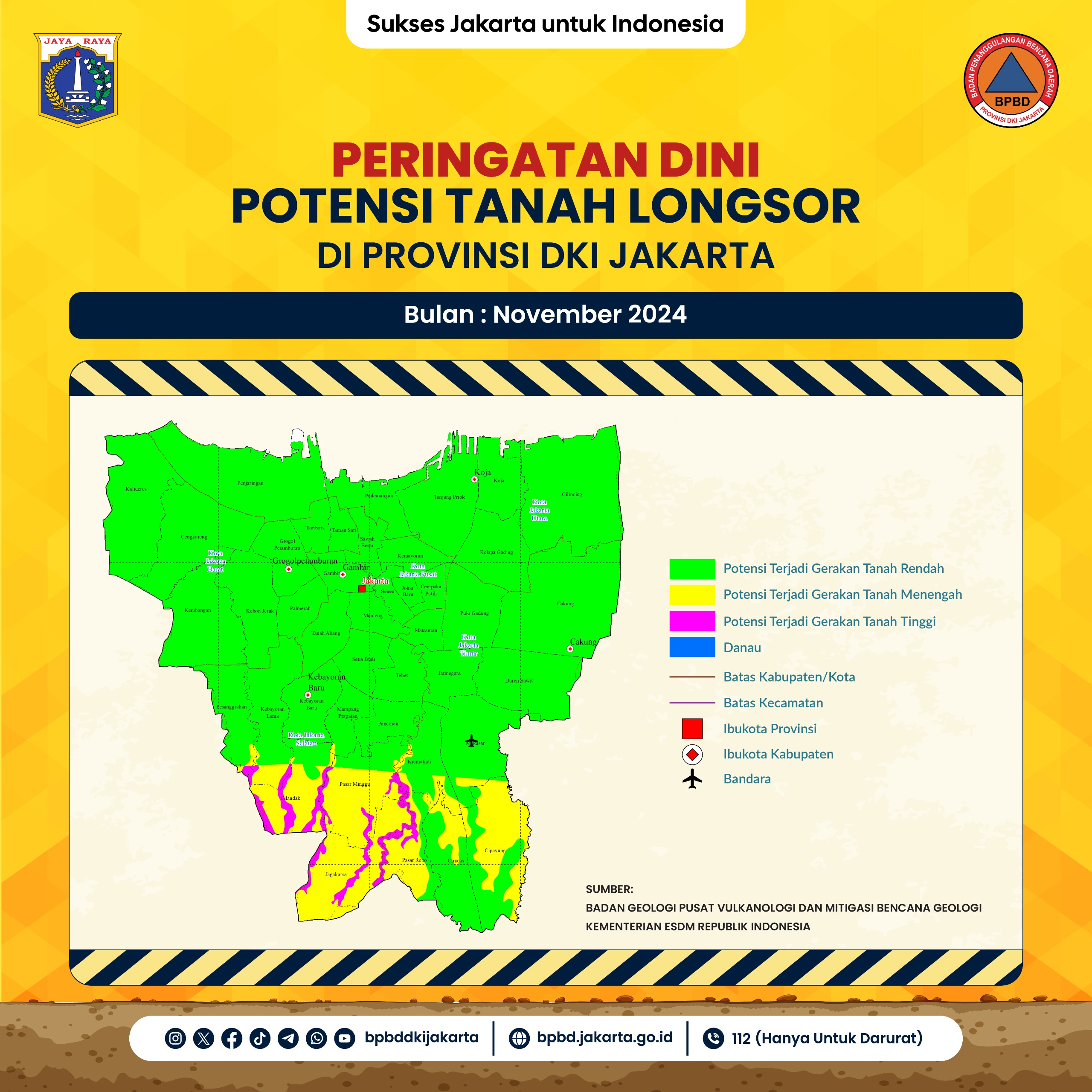 Peringatan Dini Potensi Gerakan Tanah Bulan November 2024