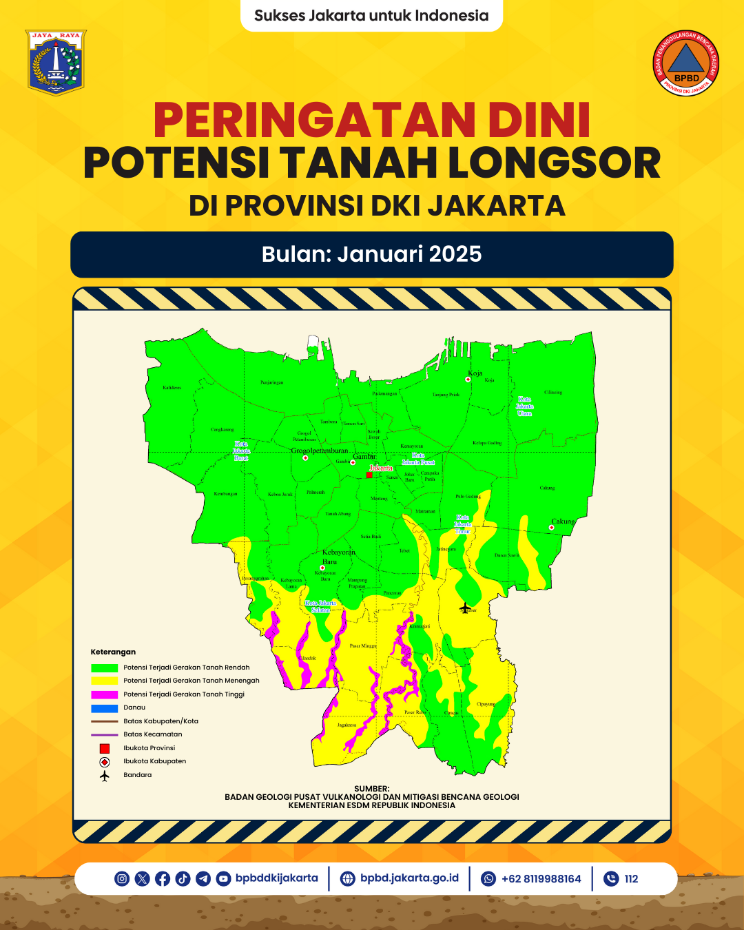Peringatan Dini Potensi Gerakan Tanah Bulan Januari 2025