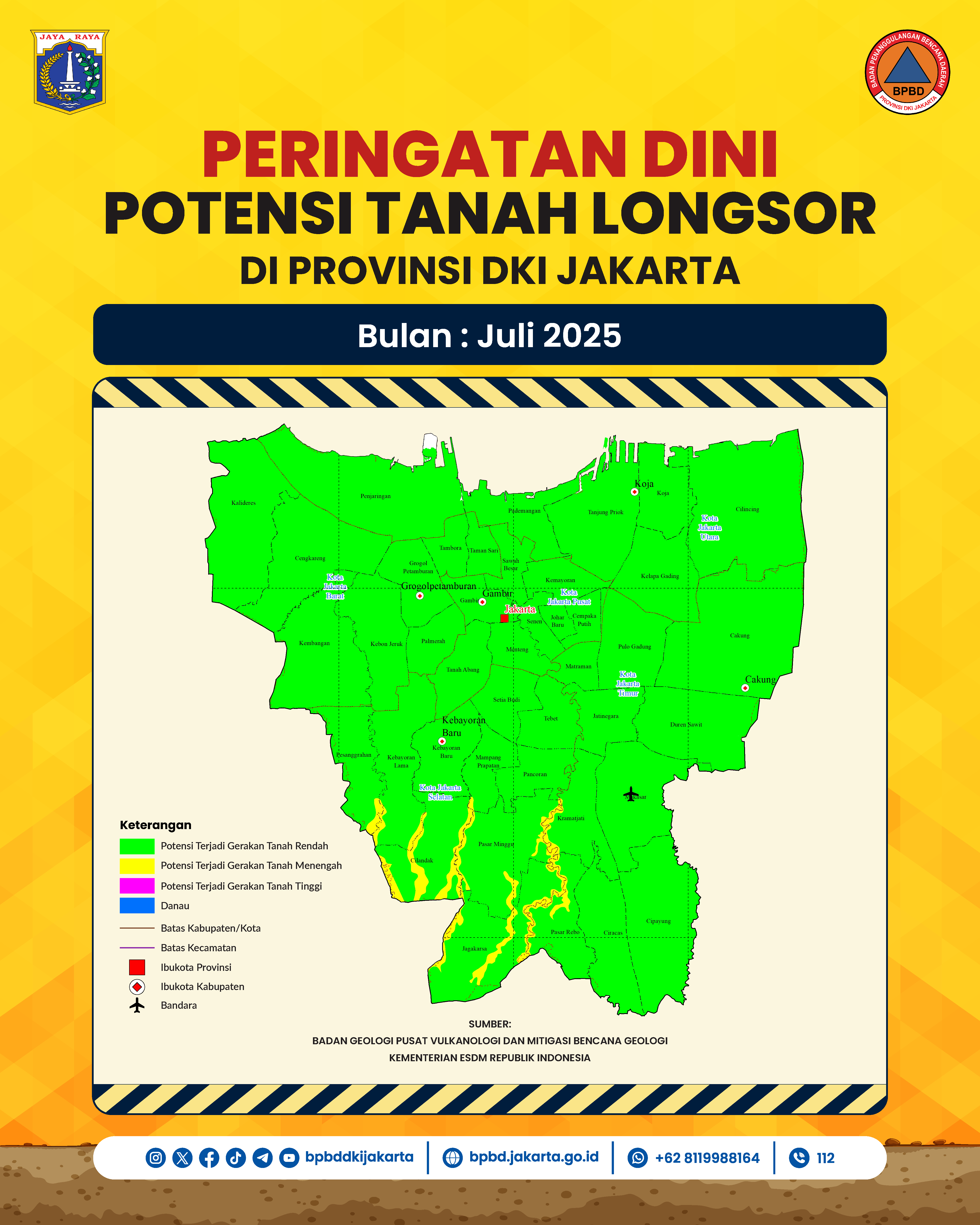 Peringatan Dini Potensi Gerakan Tanah Bulan Juli 2025