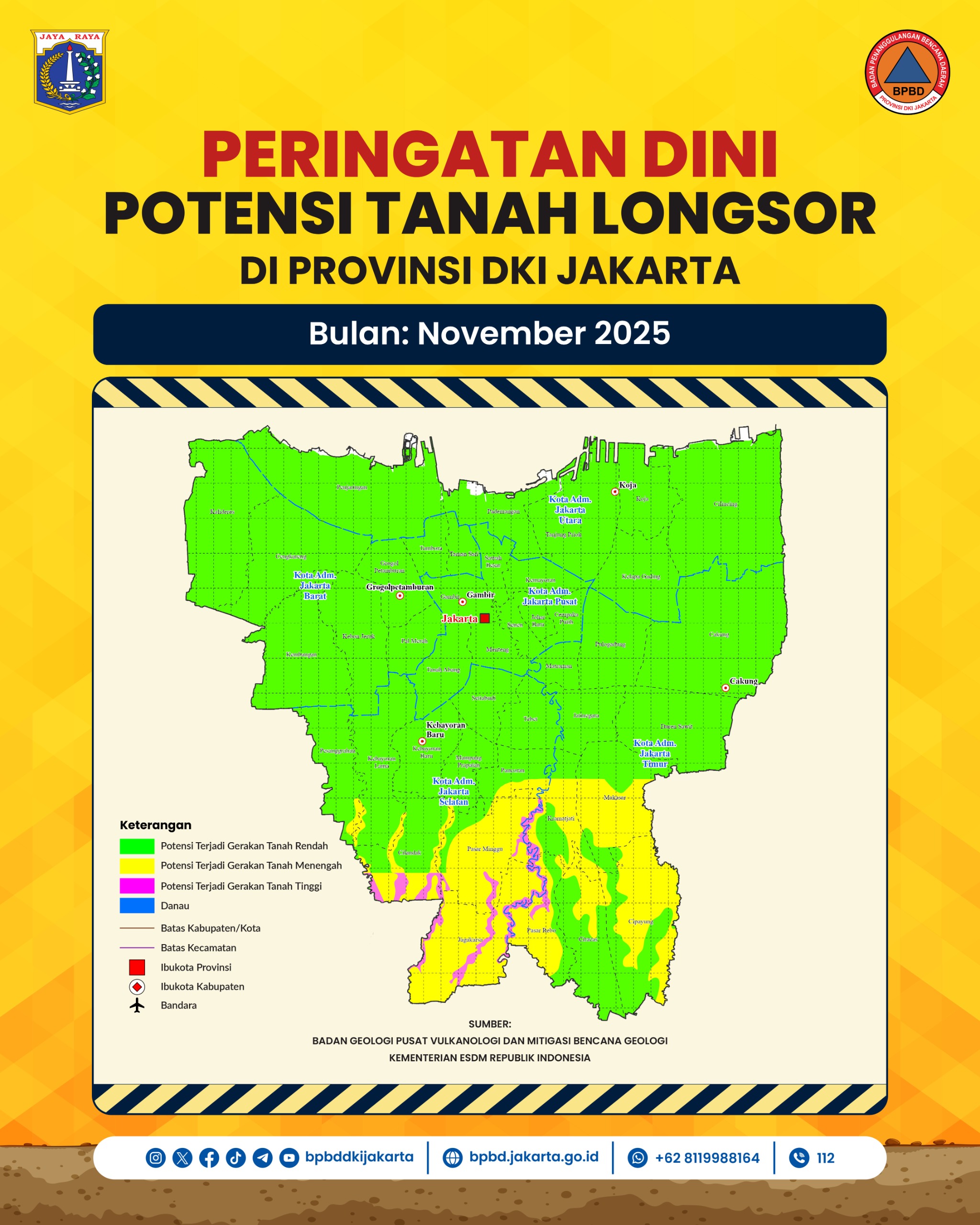 Peringatan Dini Potensi Gerakan Tanah Bulan November 2025