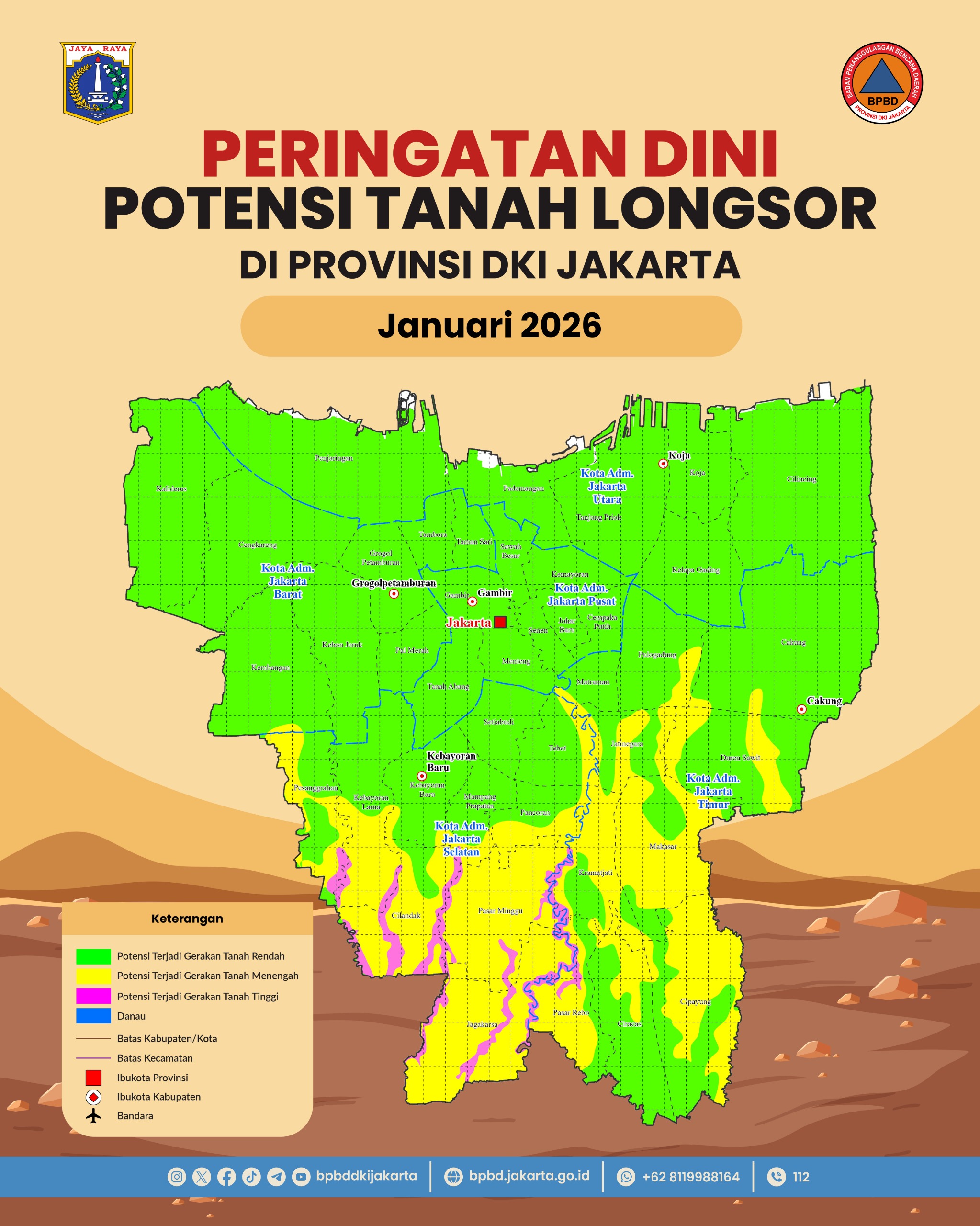 Peringatan Dini Potensi Gerakan Tanah Bulan Januari 2026