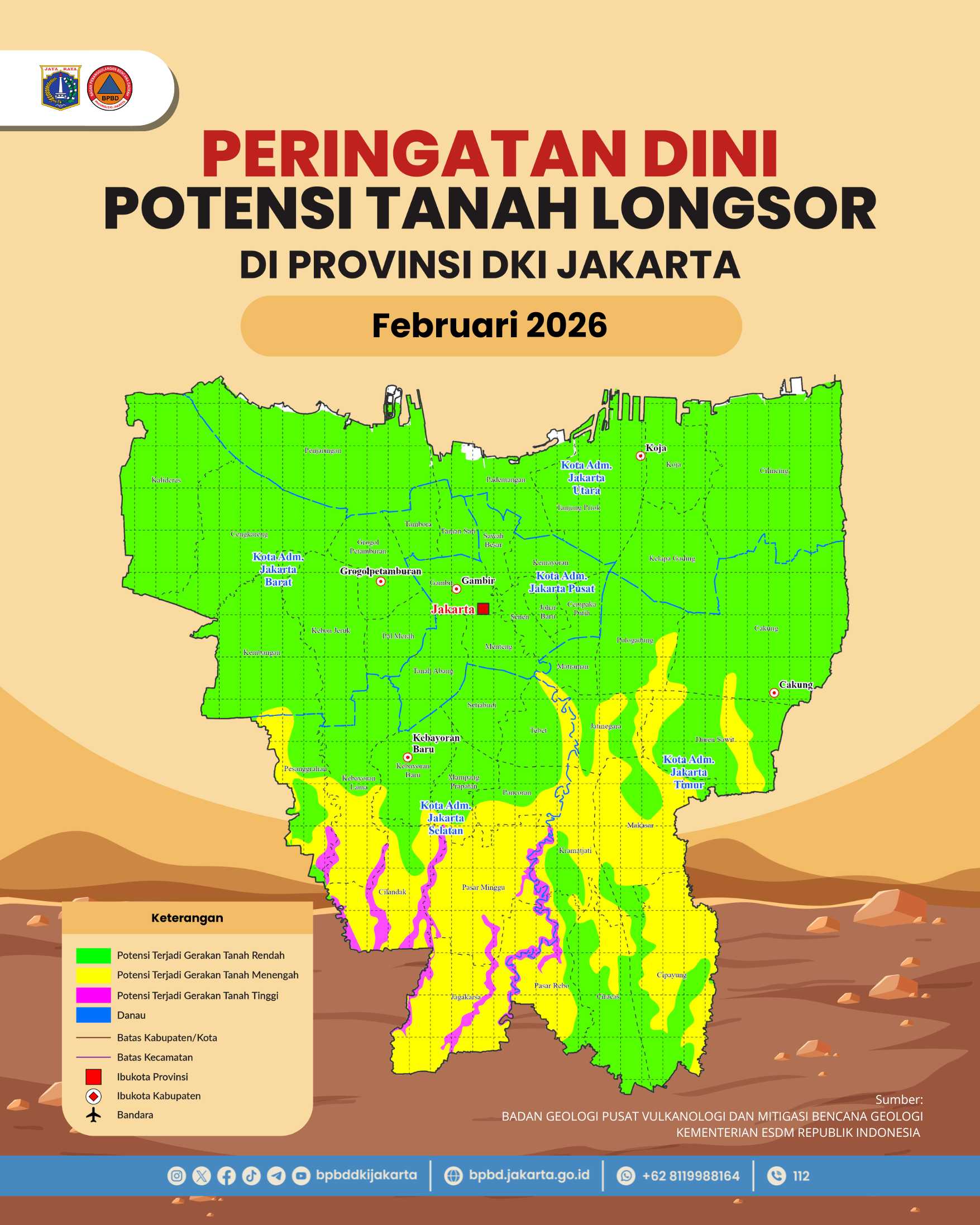 Peringatan Dini Potensi Gerakan Tanah Bulan Februari 2026
