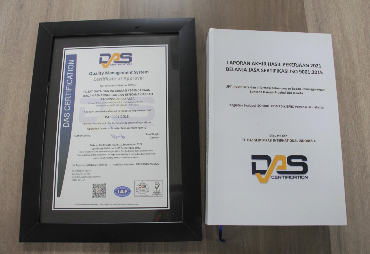 Pusdatin BPBD DKI Jakarta Berhasil Memperoleh Kembali Sertifikasi ISO 9001:2015