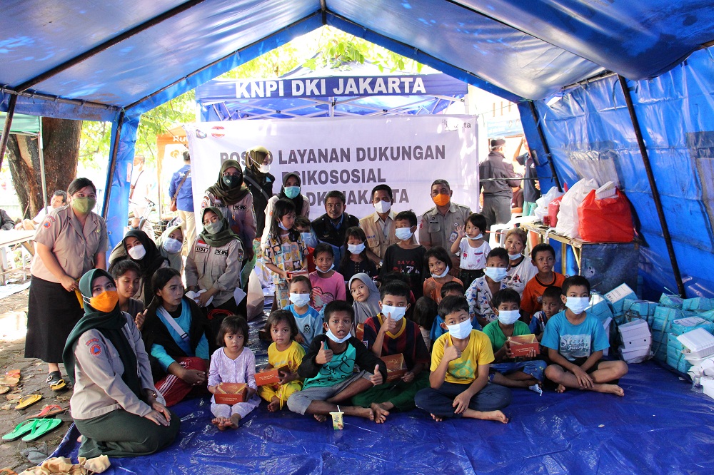 Kegiatan Layanan Dukungan Psikososial yang dilaksanakan oleh BPBD DKI Jakarta Kepada Penyintas Pasca Kebakaran di Kelurahan Cipinang Besar Utara