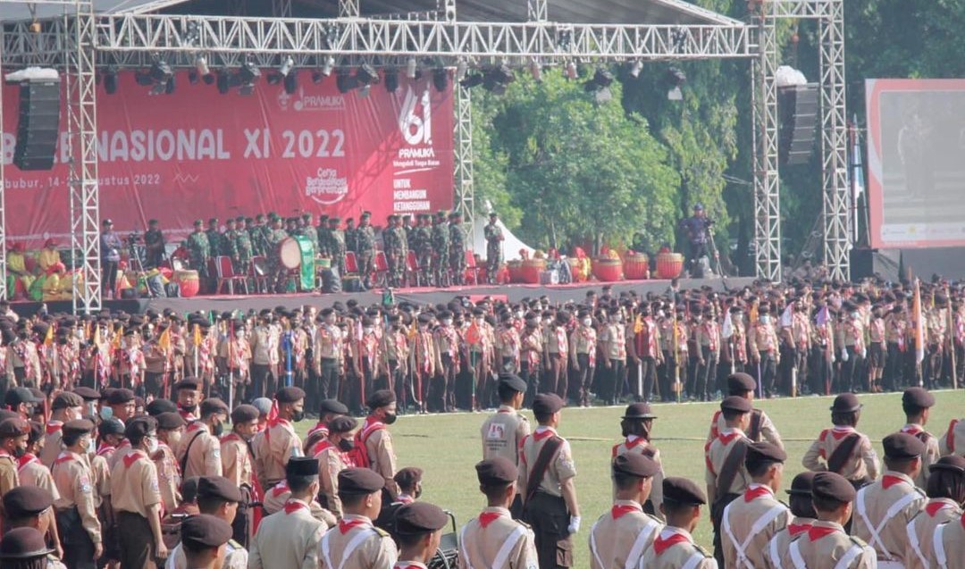 Upacara Apel Besar Hari Pramuka dan Pembukaan Jambore Nasional XI Tahun 2022