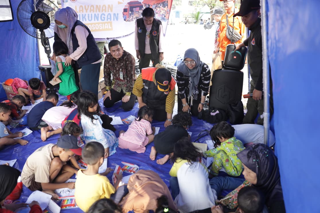 Hari kedua Layanan Dukungan Psikososial di Jalan Kemayoran Gempol